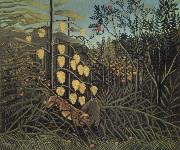 Henri Rousseau In a Tropical Forest.Struggle between Tiger and Bull oil painting artist